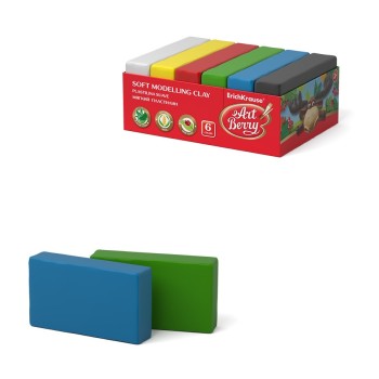 ErichKrause® Мягкий пластилин "ArtBerry®" с Алоэ Вера 6 цв. классич. палитра, 300г арт.41785