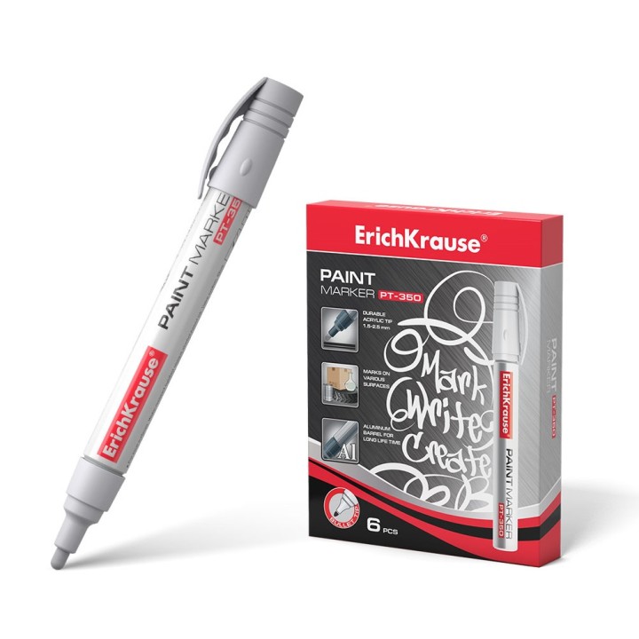 ErichKrause® Маркер-краска "PT-350" белый (поштучно) арт.37293