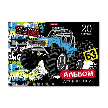 ErichKrause® Альбом для рисования на клею "Track Car" 20 листов А4 арт.49826