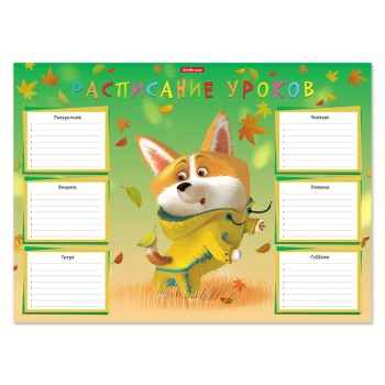 ErichKrause® Расписание уроков "Корги" формат: А3 (поштучно) арт.53169