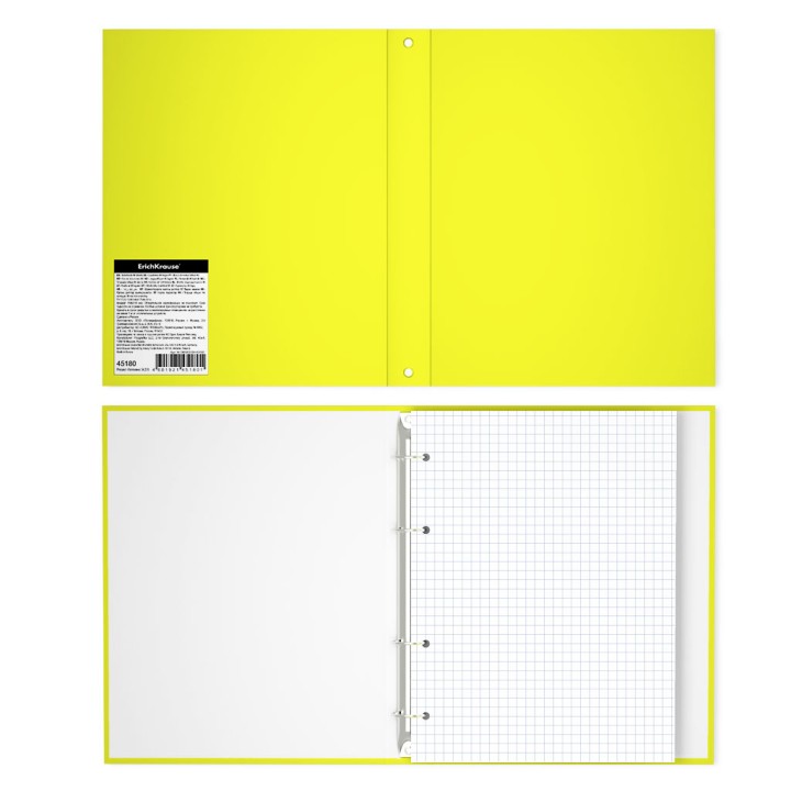 ErichKrause® Тетрадь общая на кольцах "Neon" 80 листов, клетка, тверд обложка арт.45180