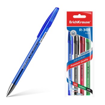 ErichKrause® Набор гелевых ручек "Original Gel" R-301 4шт цвета в ассорт (в пакете) арт.45157