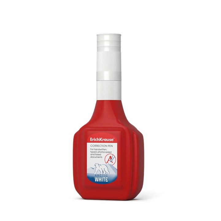 ErichKrause® Корректирующая жидкость "Arctic white" с пластик.наконечником 18мл (поштучно) арт.778