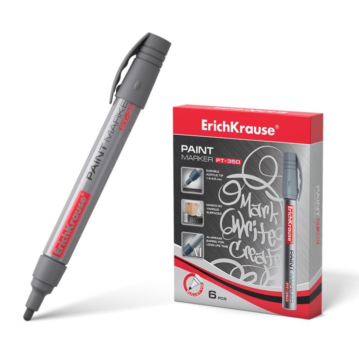 ErichKrause® Маркер-краска "PT-350" серебряный (поштучно) арт.37295