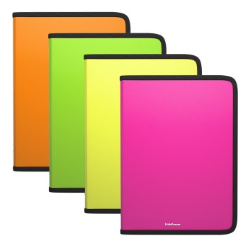 ErichKrause® Папка пластиковая для тетрадей на молнии "Diagonal Neon" (поштучно) арт.50348