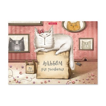 ErichKrause® Альбом для рисования на клею "Cat & Box" 20 листов арт.46903
