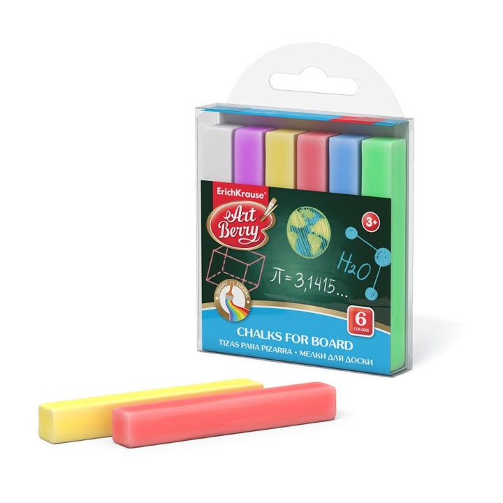 ErichKrause® Мелки для доски "Artberry®" 6 цветов арт.53959