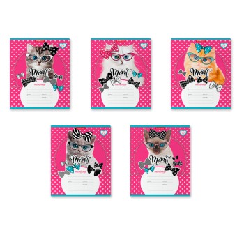 ErichKrause® Тетрадь школьная ученическая "Cool Cat" 12 листов, крупная клетка арт. 46630