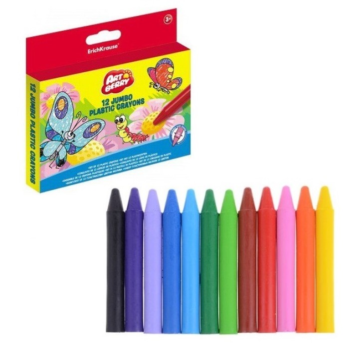 ErichKrause® Мелки пластиковые "ArtBerry Jumbo" 12 цв. арт.33114