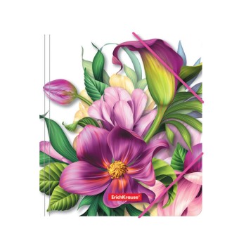 ErichKrause® Папка пластиковая для тетрадей на резинках "Tropical Flowers" A5+ (поштучно) арт.49354