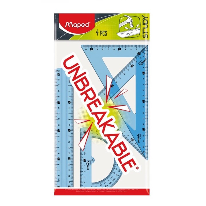 Maped. Набор суперпрочных принадлежностей для черчения "Study Unbreakable" (4 предм) арт.981703