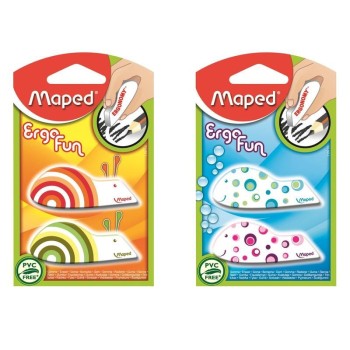 Maped. Ластик цветной фигурный, 2шт+L311на блистере арт.119710 ERGO