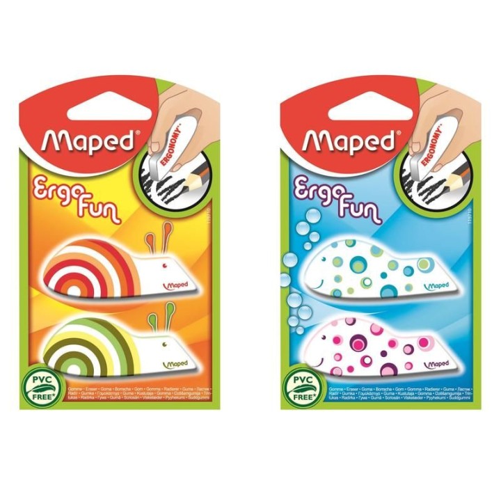 Maped. Ластик цветной фигурный, 2шт+L311на блистере арт.119710 ERGO