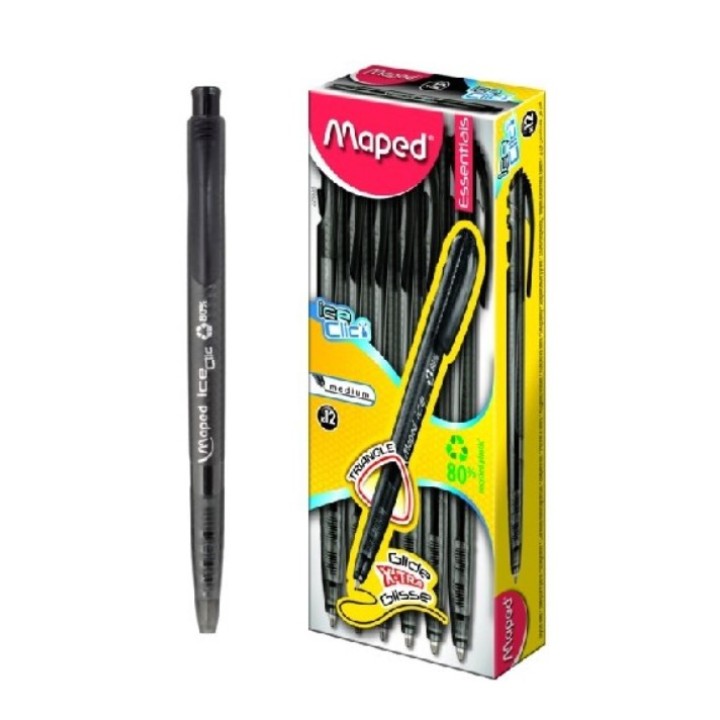 Maped. Ручка шариковая "Green ice click" автоматическая, черные чернила, (поштучно) арт.225335