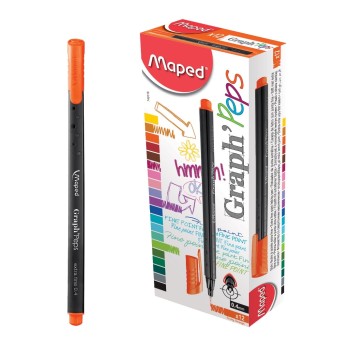 Maped. Ручка капиллярная "Graph Pep's" эргономичная зона обхвата, оранжевая (поштучно) арт.749116