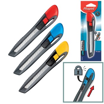 Maped. Нож канцелярский 9мм, с фиксатором лезвия арт.092310