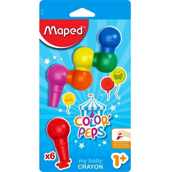 Maped. Мелки-конструктор пластиковые "Color'Peps Baby" фигурной формы (6 цв) арт.863106