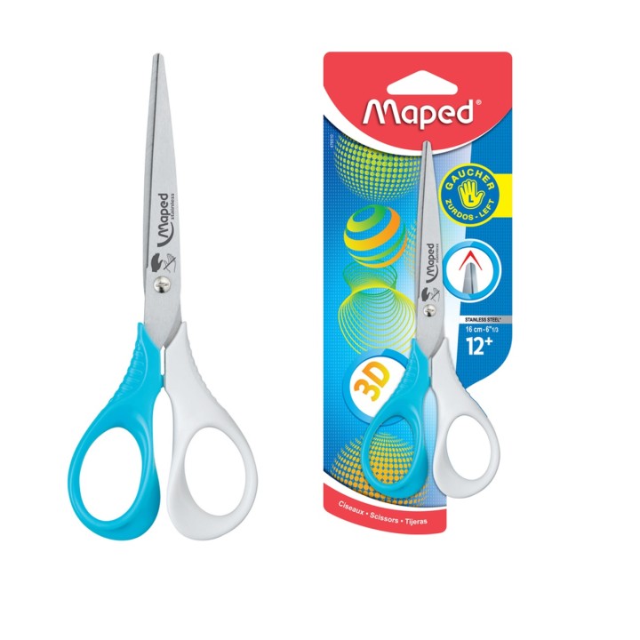 Maped. Ножницы для левшей с двухцвет. ручками 16 см арт.476510