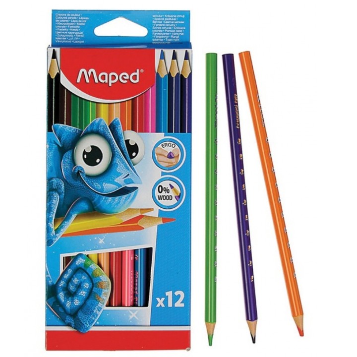 Maped. Карандаши цветные пластиковые "Pulse" (12 цв) арт.862702