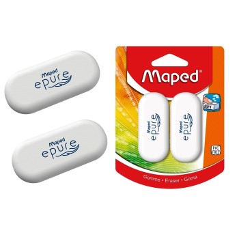 Maped. Ластик "Epure" овальной формы, белый, мягкий (2 шт) арт.103700