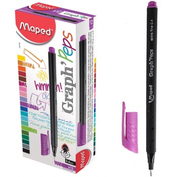 Maped. Ручка капиллярная "Graph Pep's" эргономичная зона обхвата, фиолетовая (поштучно) арт.749108