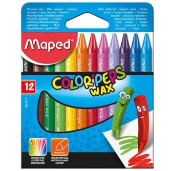 Maped. Мелки восковые "Color'Peps Wax" в картонном футляре, 12 шт арт.861011