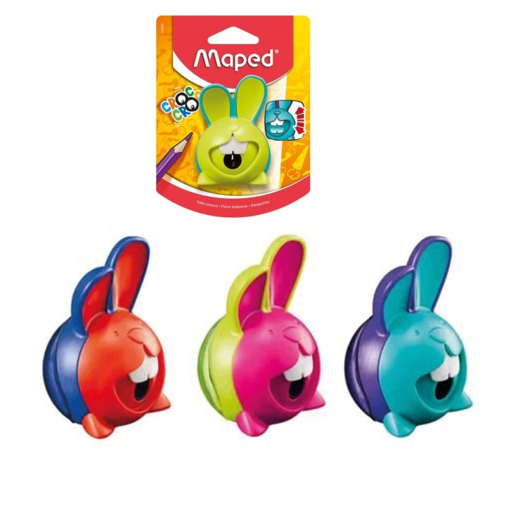 Maped. Точилка "Croc Croc Innovation" 1 отверстие, интерактивная с контейнером арт.017610