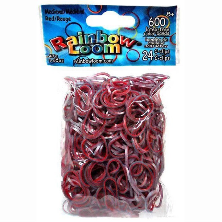 Rainbow Loom. Резинки "Красный Средневековье Medieval Red" арт.BW0062