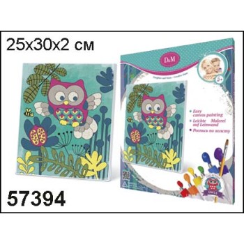 D&M Роспись по холсту арт.57394 "Совенок" 25*30 см.