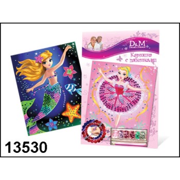 D&M Совы. Набор "Картина с пайетками" 20,3х25,4 арт.13530