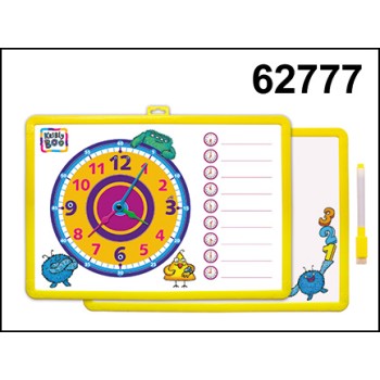 Kribly Boo. Доска-часы двусторонняя, с маркером (желтая) арт.62777