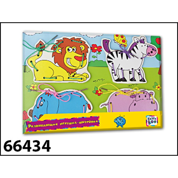 Kribly Boo. Развивающая игрушка-шнуровка "Африка" арт.66434 (дерево)