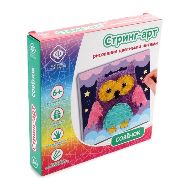 Фабрика Фантазий. 86583 Сделай сам картину в технике стринг "Совёнок" 20*20см