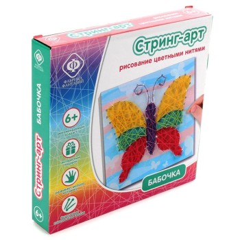 Фабрика Фантазий. 86585 Сделай сам картину в технике стринг "Бабочка" 20*20см