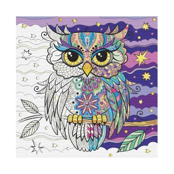 Фабрика Фантазий. 108574 Холст для раскрашивания "Совушка" 29*2,5*29см с блестками