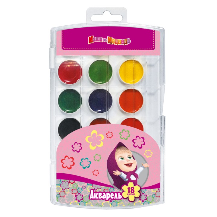 Маша и Медведь. Акварель арт.25200 18 цветов