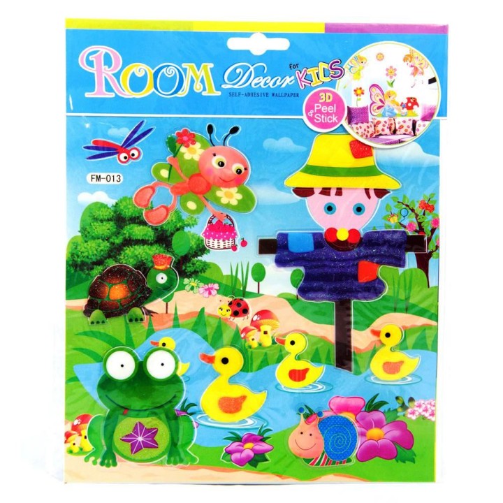 Наклейка 3D с блестками "Лягушата/Павлины" 15х21 см арт.33199/750025