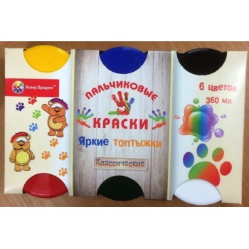Колер Продукт. Пальчиковые краски арт.16-КП-6К-60 "Классика.3+" 6 цв. 360 мл.