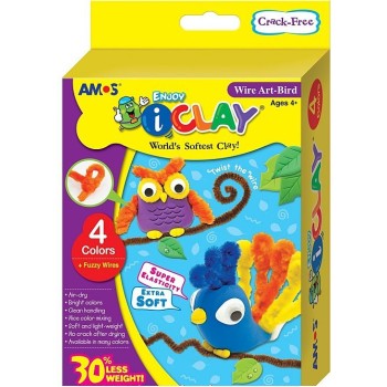 *AMOS.21700 Масса для лепки "Забавные животные" 4 цв. по 15 гр.