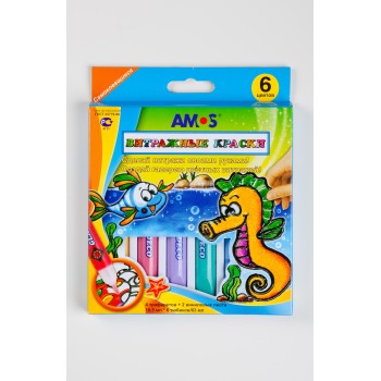 AMOS.18690 Набор витраж.красок "Морской конек/Черепаха" 6 цв., 4 трафарета, 2 винилов. листа /120