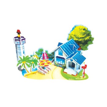 ZILIPOO. 3D пазлы из пенокартона арт.689-J "Романтический пляж" (мини серия) 33 дет. 1/210