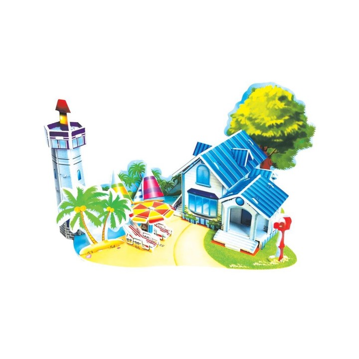 ZILIPOO. 3D пазлы из пенокартона арт.689-J "Романтический пляж" (мини серия) 33 дет. 1/210