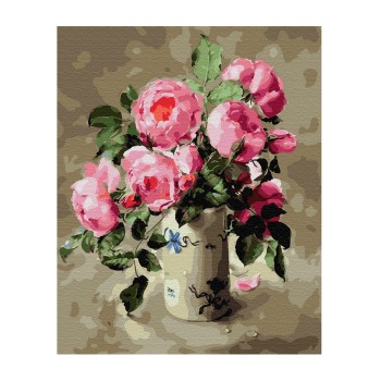 Molly. Картина по номерам KH0638 "Розовый букет" (40х50) 26 цветов 1/20