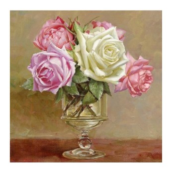 Molly. Алмазная мозаика KM0702 "В старинной вазочке" Бузин (30х30) 26 цветов 1/20