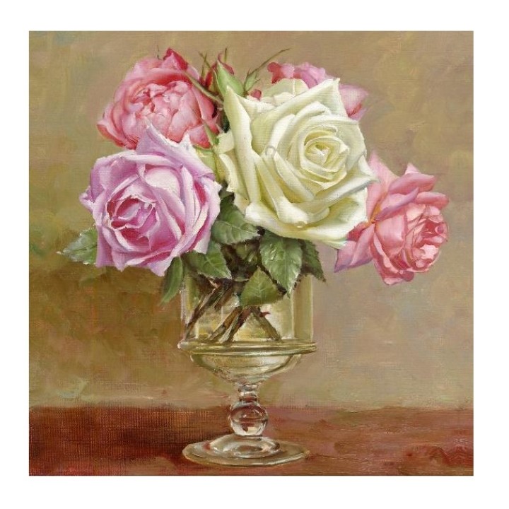 Molly. Алмазная мозаика KM0702 "В старинной вазочке" Бузин (30х30) 26 цветов 1/20