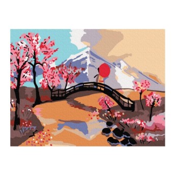 Molly. Картина по номерам KH0926 "Японский пейзаж" (15х20) 14 цветов /100