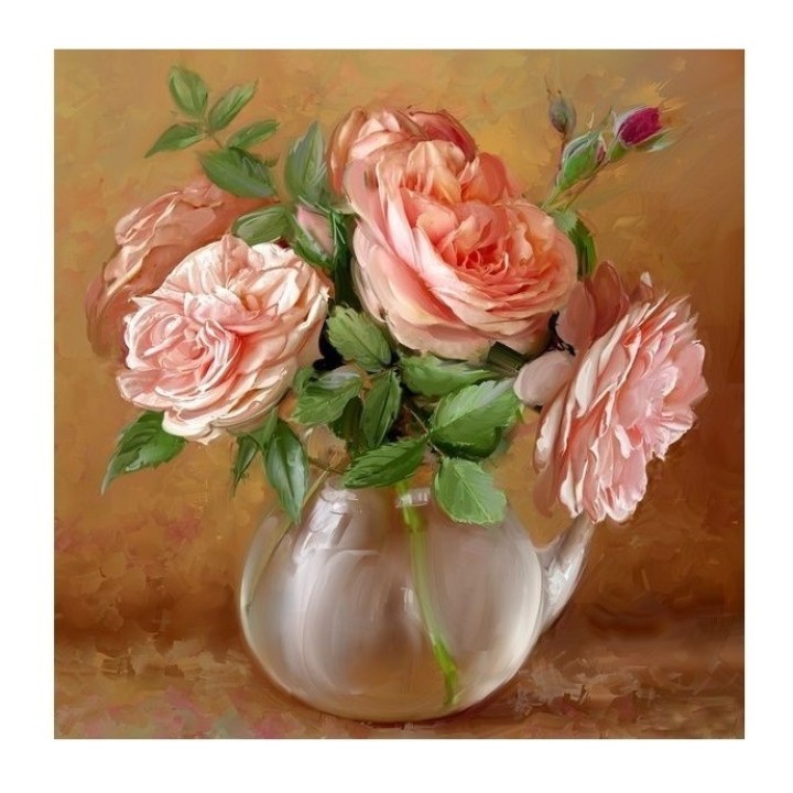 Molly. Алмазная мозаика KM0707 "Случайный букет" Бузин. (30х30) 25 цветов /20