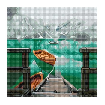 Molly. Картины мозаикой KM0694 "Пристань горного озера" (30х30) 28 цветов 1/20