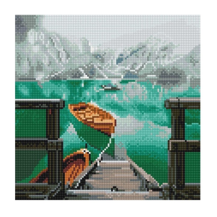 Molly. Картины мозаикой KM0694 "Пристань горного озера" (30х30) 28 цветов 1/20