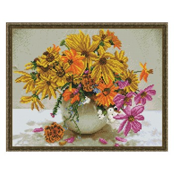 Molly. Картина мозаикой с нанесенной рамкой KM0096 "Краски лета" (40х50) 36 цветов, 1/12